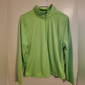 Women's Lime Green Quarter Zip Izod Sweatshirt Sz Large